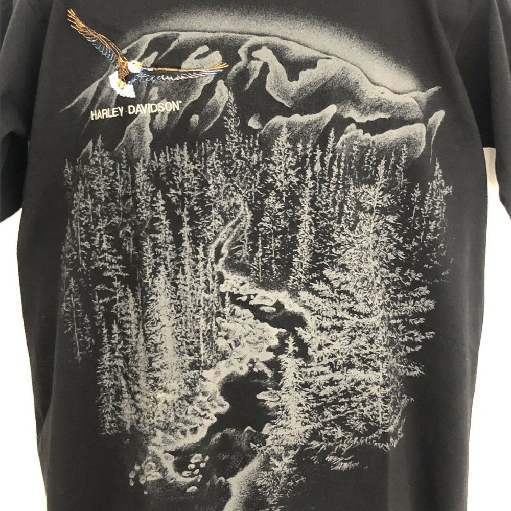 Vtg Harley Davidson Graphic Tshirt Embroidered Eag